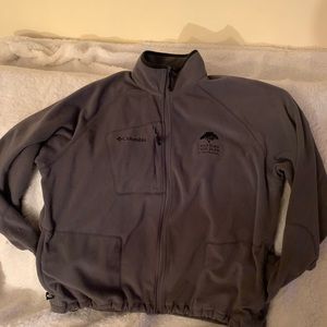 Grey Columbia full zip fleece L. With logo.